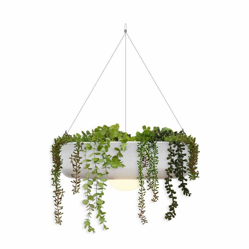 Add a touch of elegance with the durable, easy-to-install Elba hanging planter with wireless lighting from Newgarden.